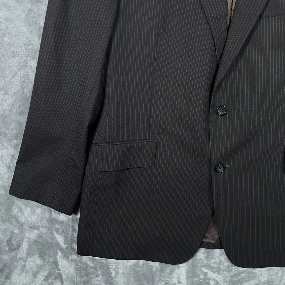 Brooks Brothers Regent Suit Jacket Mens 44R Gray Brown Striped Wool Blazer Italy